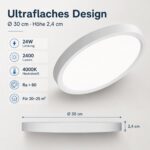 Oraymin Deckenleuchte Ø30 cm mit Bewegungsmelder – 24W LED 4000K für Flur & Balkon – Bild 2