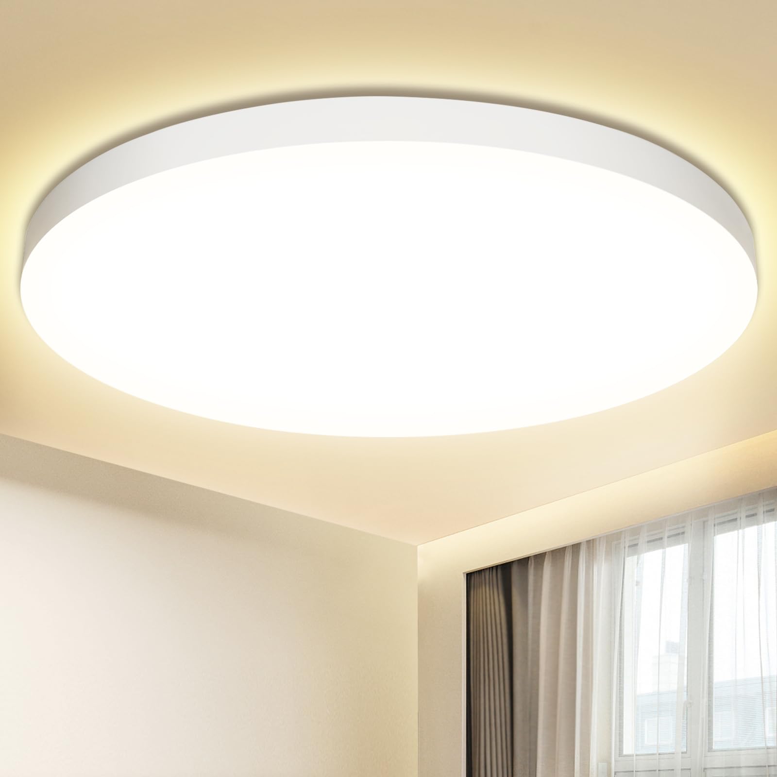 Swoieltr LED Deckenleuchte Ø28cm 24W 4000K – 2000LM Flach Wohnzimmer & Badezimmer