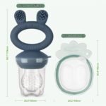haakaa Fruchtsauger & Mini-Gefrierform – Beikost-Set für Babys ab 4 Monaten (Dunkel Blau) – Bild 2