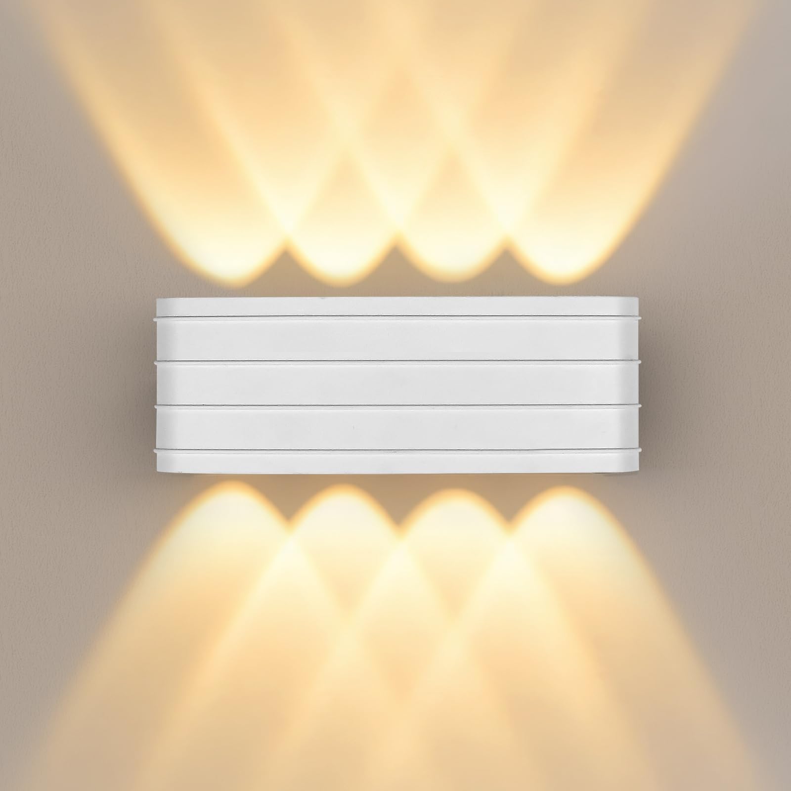 GeyouLux LED Wandleuchte IP65 8W 700LM – Warmweisse Aussenwandlampe 2700K fuer Innen & Aussen