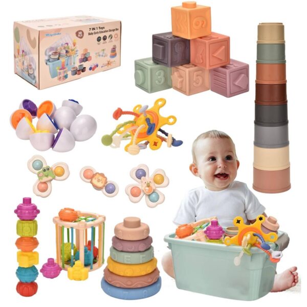 Majabike Montessoriii 7-in-1 Babyspielzeug-Set – 38-tlg. Motorikspielzeug ab 6 Monaten