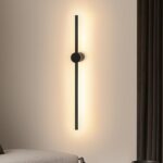 ZMH LED Wandlampe 60cm Schwarz – 3000K Warmweiss Up-Down Flurlampe für Innen
