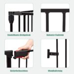 COSTWAY Kaminschutzgitter klappbar mit 8 Elementen – Sicherheitsgitter für Babys & Haustiere – Bild 8