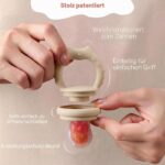 ZUFIO Fruchtsauger Baby ab 6 Monaten – Fütterungshilfe & Beissring Set mit Gefrierform – Bild 3