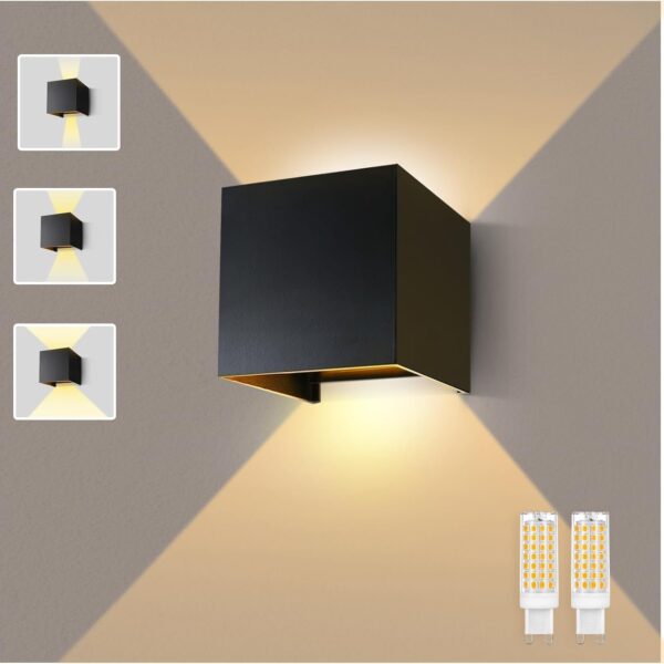 Lureshine Wandlampe mit austauschbarer G9 LED – Warmweiss 3000K für Innen & Aussen