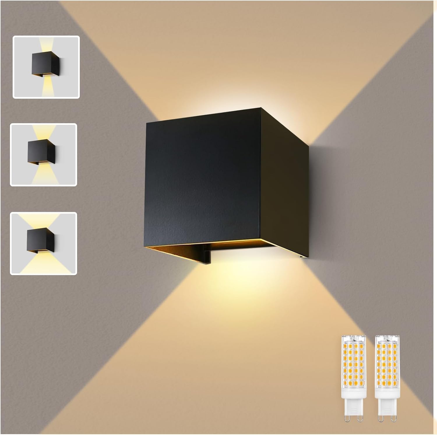 Lureshine Wandlampe mit austauschbarer G9 LED – Warmweiss 3000K für Innen & Aussen