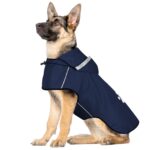 BiPawTi Hunderegenmantel Grösse L – Wasserdicht mit reflektierender Kapuze für grosse Hunde