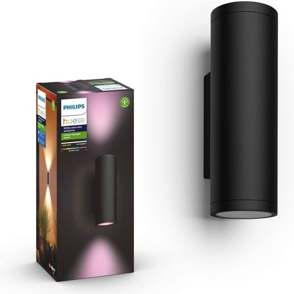 Philips Hue Appear Außen-Wandleuchte – Smart Home Gartenbeleuchtung mit 16 Mio. Farben