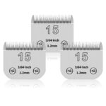 YAZIYIR 3er Pack 15# Edelstahlklingen – Hundepflege Schneideklingen für Andis & Oster A5