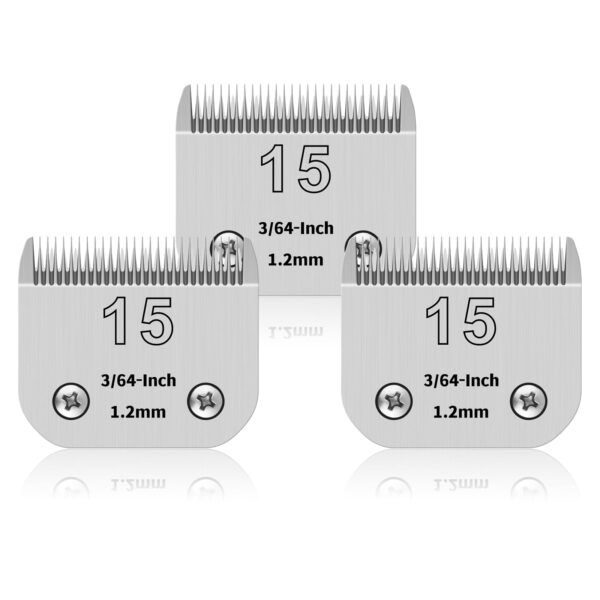 YAZIYIR 3er Pack 15# Edelstahlklingen – Hundepflege Schneideklingen für Andis & Oster A5