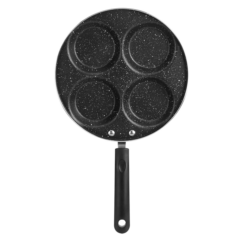 Tomotato Eierbratpfanne 24,5 cm mit 4-Becher Design – Antihaft Spiegeleipfanne für Gas- & Elektrokochfeld