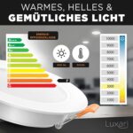 Luxari LED Einbaustrahler 6er Set 9W 230V – Flache Deckenstrahler IP54 3000K Warmweiss – Bild 6