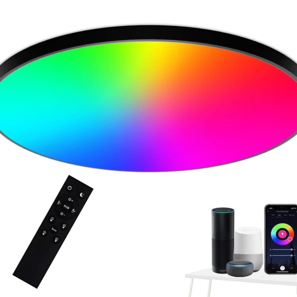Eregou 24W LED Deckenleuchte Dimmbar mit RGB Farbwechsel – Smart Home Lampe für Alexa & Google