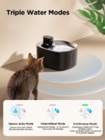 FEELNEEDY 4L Kabelloser Katzenbrunnen mit Bewegungssensor – Edelstahl Trinkbrunnen mit 4000mAh-Akku – Bild 2