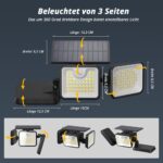 OUSFOT Solarleuchte mit Bewegungsmelder 180 LED – 360° Weitwinkel IP65 wasserdicht – Bild 2