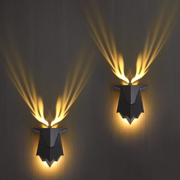 Fuloon Hirschschatten LED Wandleuchte mit Fernbedienung – Dimmbar & Wiederaufladbar