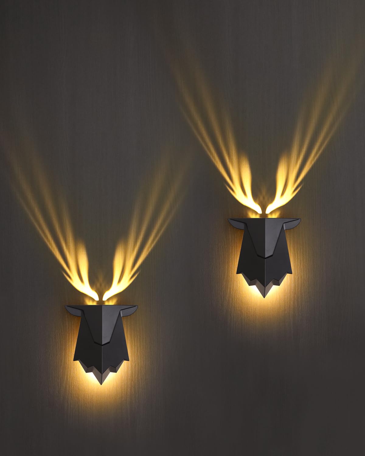 Fuloon Hirschschatten LED Wandleuchte mit Fernbedienung – Dimmbar & Wiederaufladbar