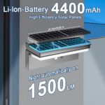 HOTUT Solar-Wandleuchte mit Bewegungsmelder 4400 mAh – 1500 lm IP65 für Aussen – Bild 3