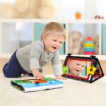 Dr.Rapeti Faltbares Baby-Spiegelspielzeug mit Stoffbuch – Schwarz-Weiss-Kontraste für optimale Entwicklung – Bild 2