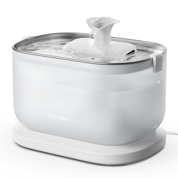 PETLIBRO Dockstream Katzenbrunnen 2.5L Edelstahl – Kabellose Pumpe, 23dB ultraleise