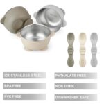PandaEar 3er Set Edelstahl Babysaugschalen mit Löffeln – Auslaufsicher & BPA-frei – Bild 4