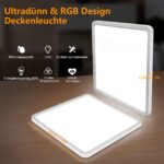 Fynokst LED Deckenleuchte 24W 3200lm – Quadratisch IP54 Badezimmer & Küche Ø30cm – Bild 3