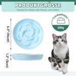 PTOBER Antischlingnapf Katze Set – 2er Keramik Fressnäpfe in Blau & Grün – Bild 2