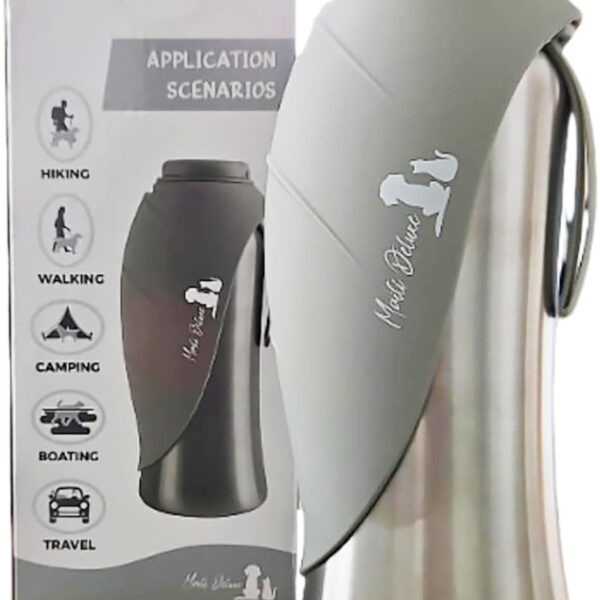Maili Deluxe Hundetrinkflasche 800ml – Isolierte Edelstahl Wasserflasche für unterwegs