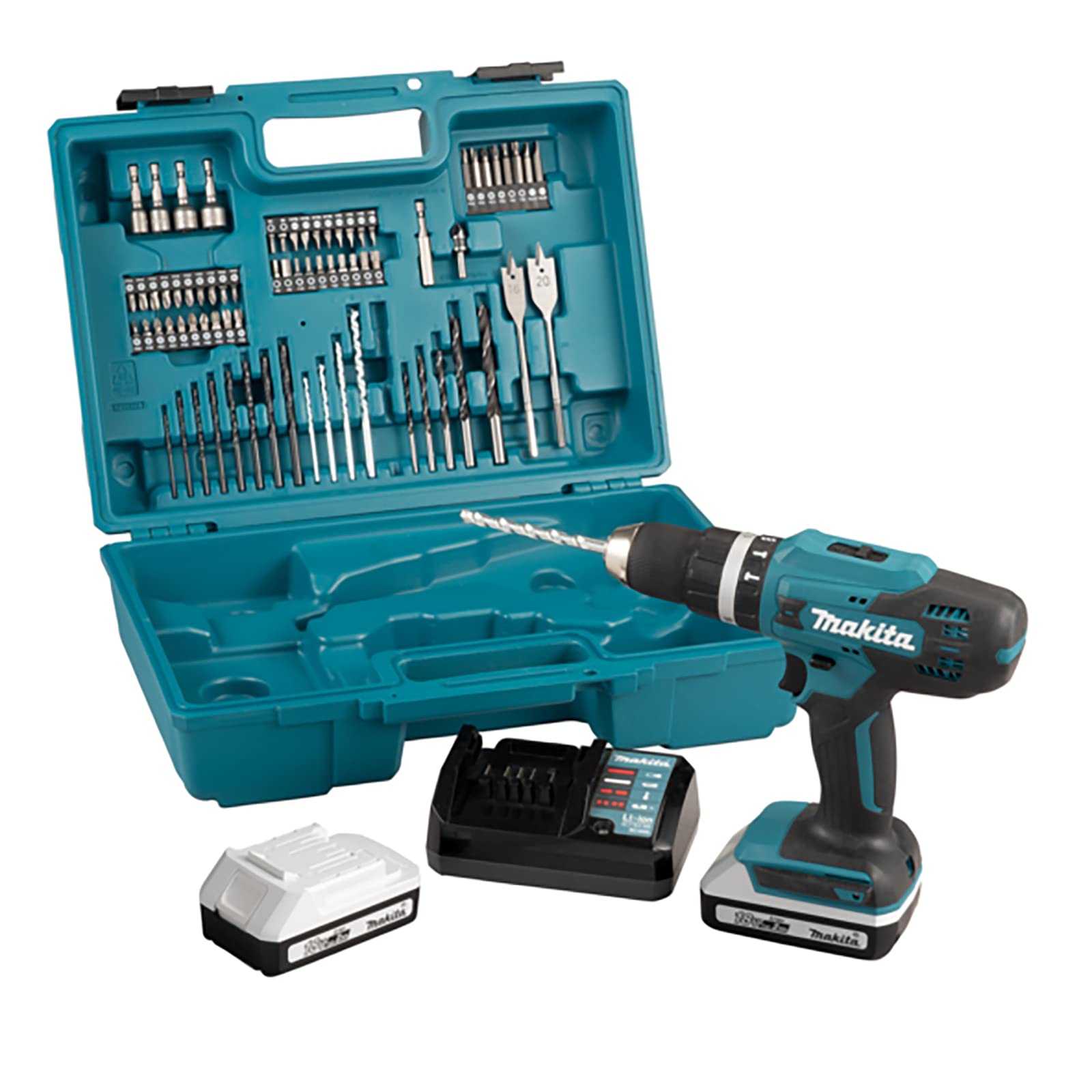 Makita HP488DAUX1 Schlagbohrschrauber 18V mit 42 Nm – Profi-Akkubohrer Set