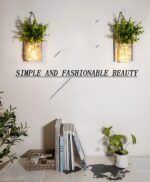 DYBOHF Mason Jar Wandleuchten 2er Set – LED Hängeleuchten mit Kunstpflanzen & Fernbedienung – Bild 5