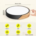 Kambo LED Deckenleuchte 24W ∅30cm – Warmweisses Eichenholz Design für alle Räume – Bild 2