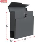 Floordirekt Moderner Briefkasten Jean Anthrazit – Sicherer Paketbriefkasten mit Zeitungsfach – Bild 3