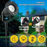 OMSEN LED Gartenstrahler 4er Set mit GU10 7W – Warmweiss Gartenleuchte IP67 Wasserdicht – Bild 4