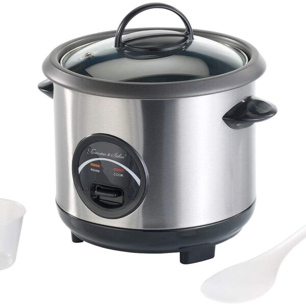 Rosenstein & Söhne Reiskocher 0,6 L – Edelstahl Mini Kocher mit Warmhaltefunktion