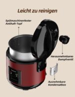 Eamoment Reiskocher 1L mit Antihaftbeschichtung – Dampfgarer für 1–5 Personen – Bild 6