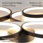 GBLY LED-Deckenleuchte 88cm Ringdesign Warmweiss – moderne Deckenlampe 37W für Wohnzimmer – Bild 8