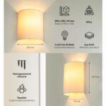 Licht-Erlebnisse Wandleuchte Weiß Creme mit Stoffschirm – Up Down Leuchte E27 für Schlafzimmer & Wohnzimmer – Bild 4