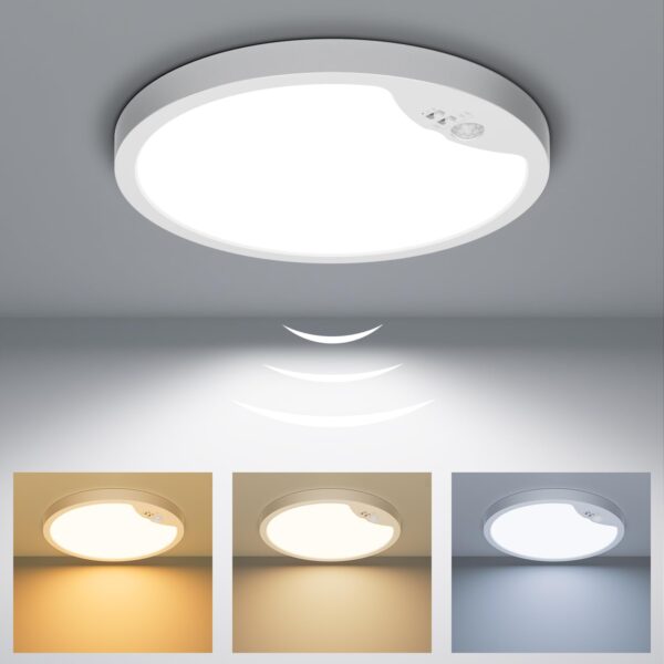 Yesenlight LED Deckenlampe mit PIR Bewegungsmelder 18W 1800lm – Ø22cm CCT 2700K–6500K
