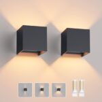 Klighten 2er Set LED-Wandleuchte mit G9 Lampe – Aussenlicht IP54 Anthrazit