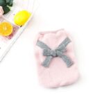 Flanell Hundemantel mit Schleife – Wärmender Pullover für kleine Hunde & Katzen – Bild 4