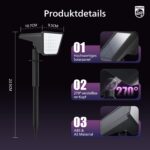 Philips 2er Set Solarstrahler mit 18 LEDs RGBW – Smarte Gartenbeleuchtung mit 9 Modi – Bild 4