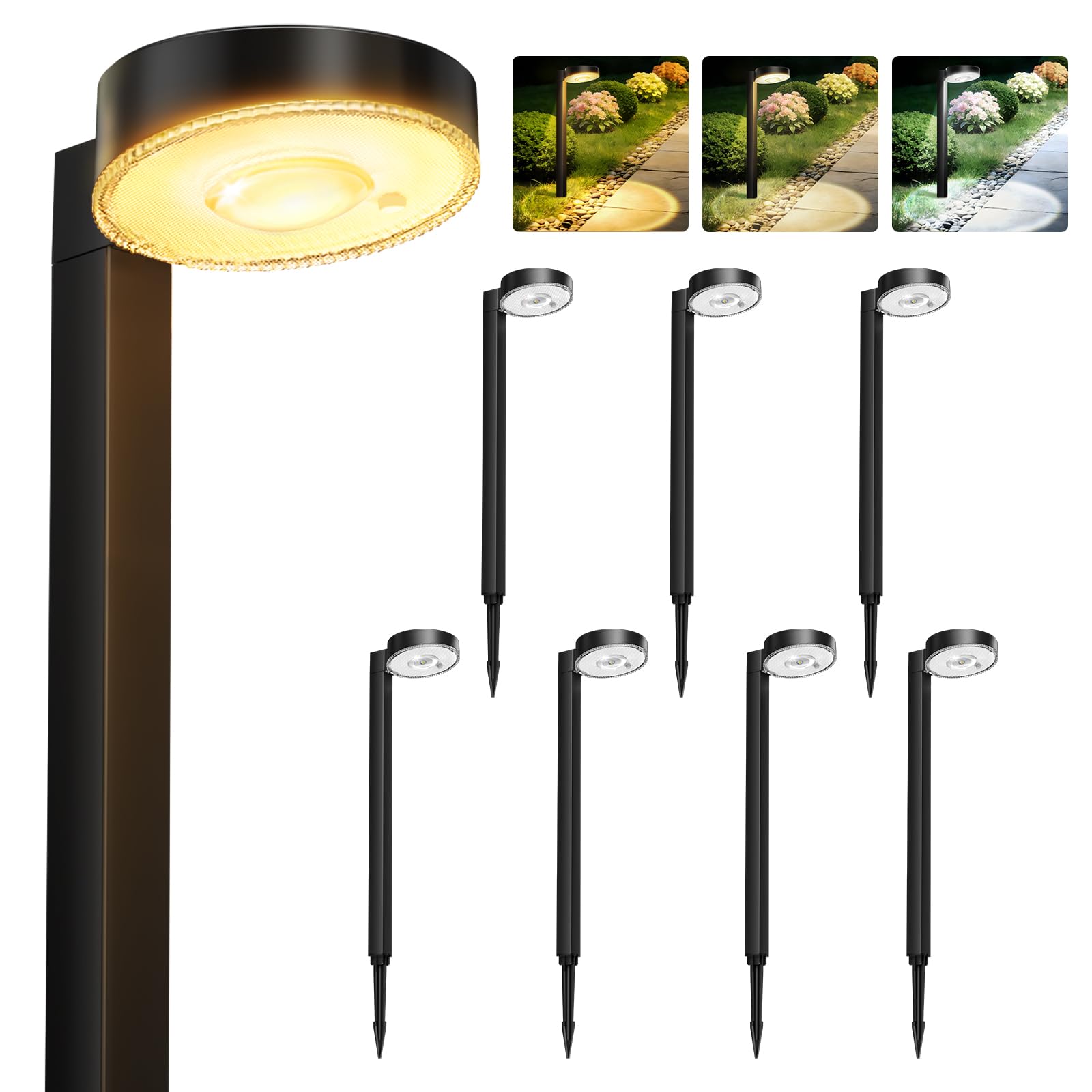 NIORSUN Solarleuchten 8er Set – 3 Farbtemperaturen & Linsentechnik für Garten & Gehweg