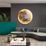 LED Mond Wandleuchte 50cm dimmbar 3000K-6000K – Fernbedienung & Stecker – Bild 7