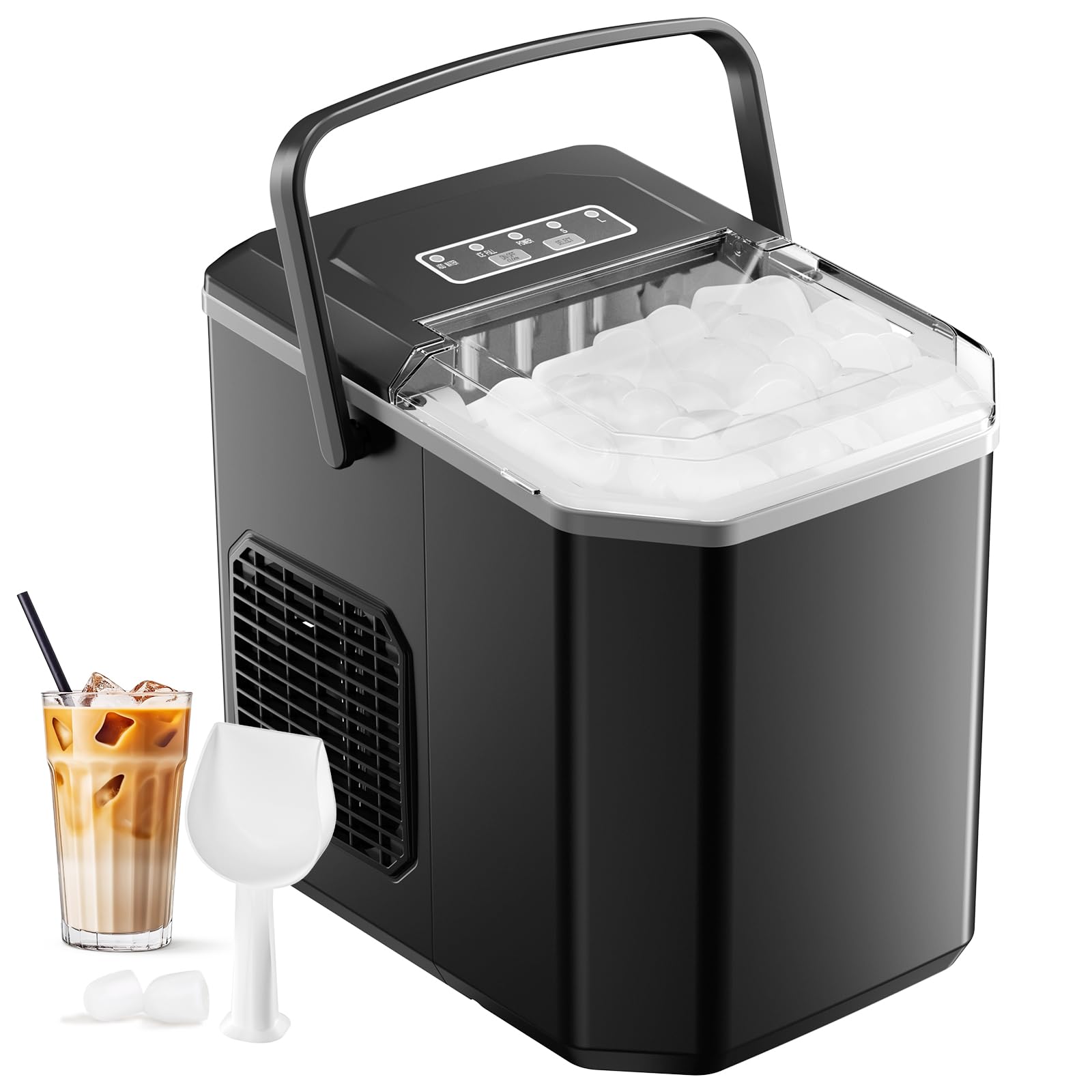Vpcok Direct Eiswürfelmaschine – 9 Eiswürfel in 6-8 Minuten, kompakt & leise