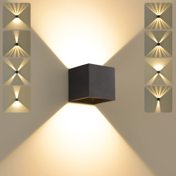 SANSHI LED Wandleuchte 12W IP65 – Innen- & Aussenbeleuchung mit verstellbarem Abstrahlwinkel