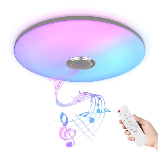 Froadp 72W LED Deckenleuchte mit Bluetooth Lautsprecher – dimmbar, RGB-Farbwechsel, App-steuerbar
