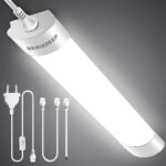 BERIXDEEP LED-Feuchtraumleuchte 40cm, 1800lm, 4000K – Werkstattlampe IP65 mit Stecker