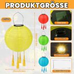 NAVESO 4er Set Solar Lampions 25cm – LED Gartenlaterne Outdoor wetterfest IP44 – Bild 2