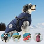 Savlot Hundejacke mit integriertem Geschirr – Wasserdichte Winterweste für kleine & mittlere Hunde, Grösse L – Bild 6
