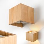Doughelec LED Wandleuchte Holz 6W Warmweiß 3000K – Vintage Flurlampe mit einstellbarem Abstrahlwinkel, 2er-Set – Bild 2
